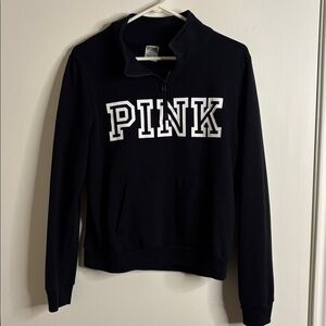 PINK Victoria's Secret Black Half-Zip Hoodie